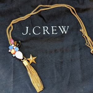 RARE J. Crew Jeweled Tassel Statement Necklace